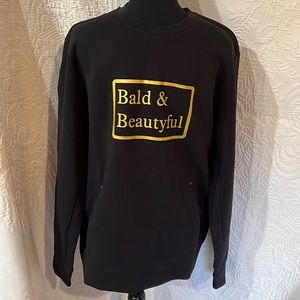 Bald & Beautyful black crew neck sweatshirt with pockets, various sizes